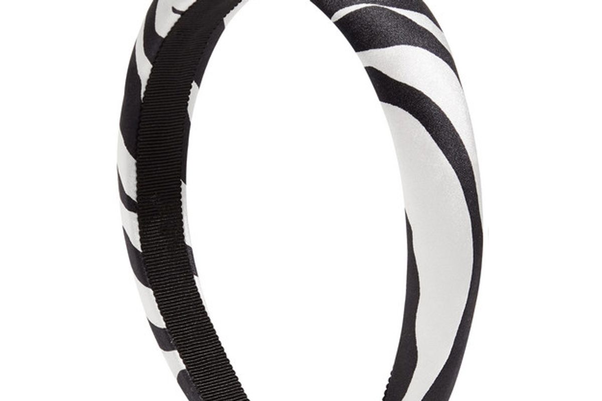 jennifer behr tori zebra print silk satin headband