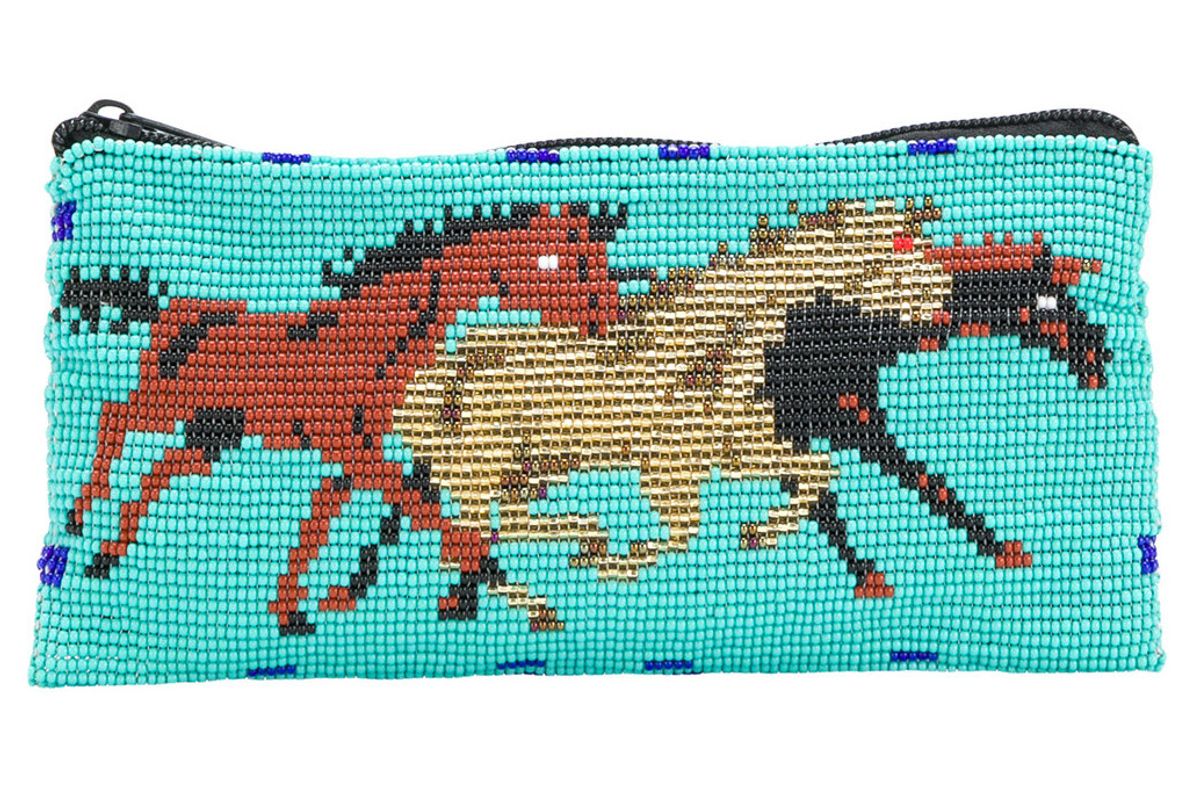 jessie western galloping horse beaded purse