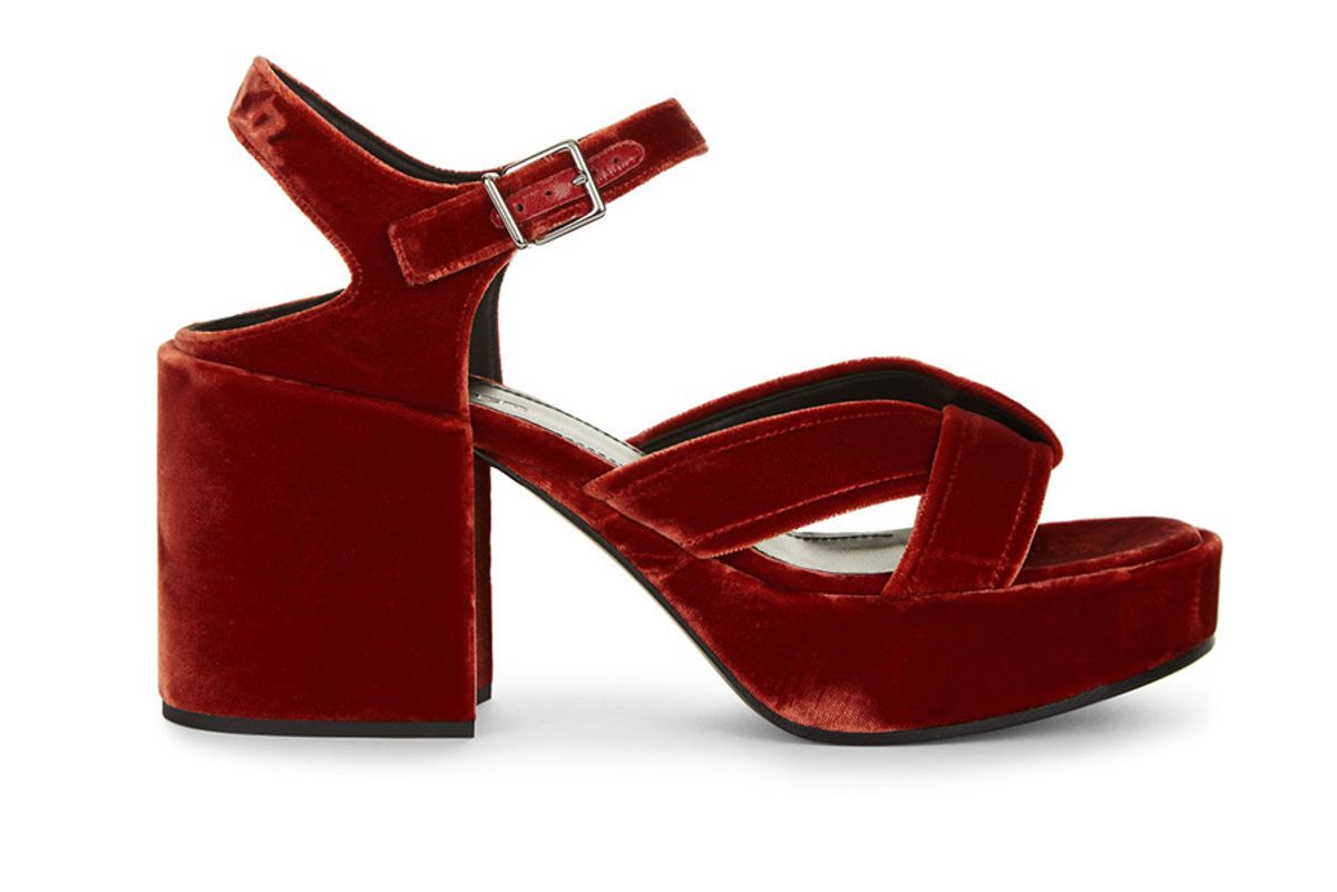 Burnt Orange Velvet Skelter Sandals