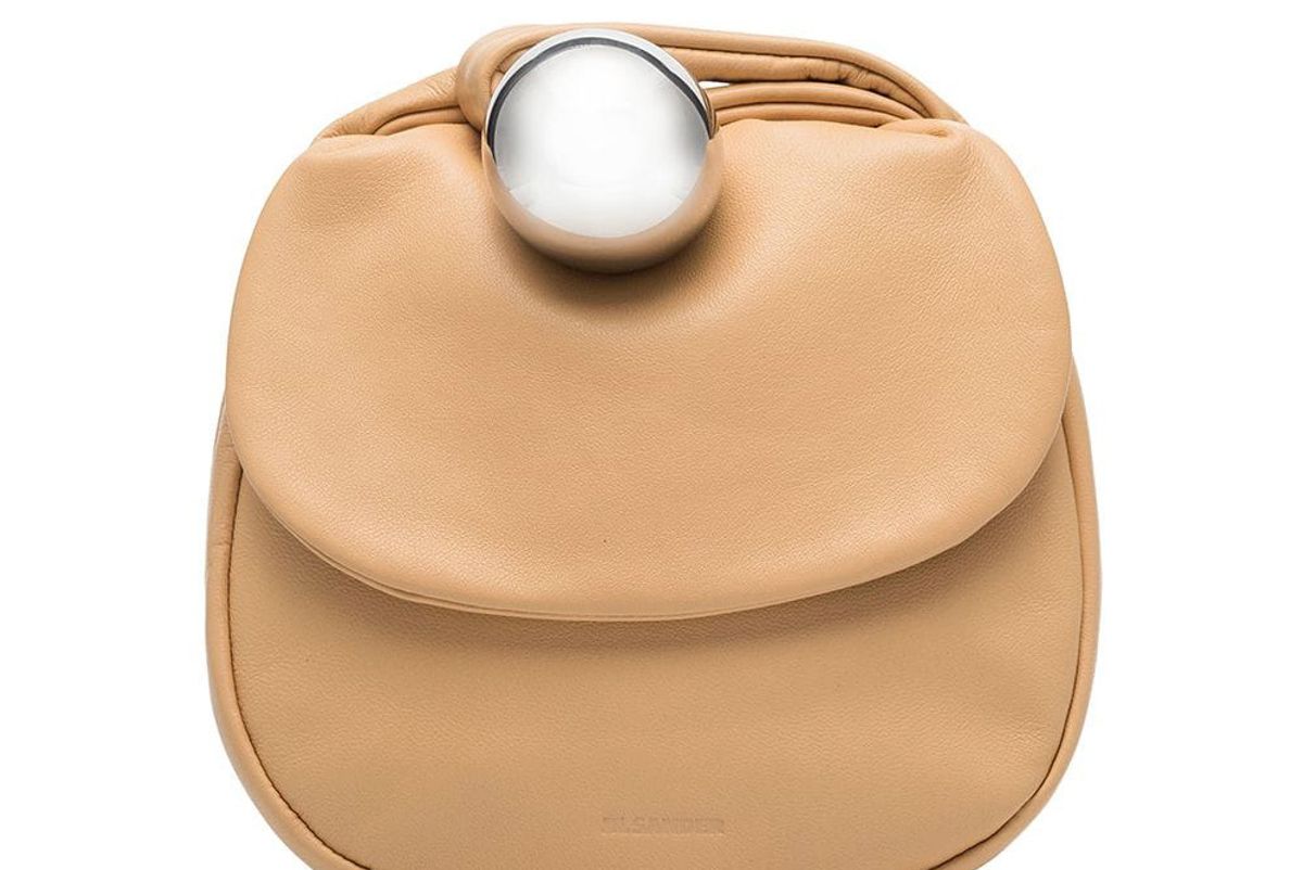 jil sander sphere leather clutch bag