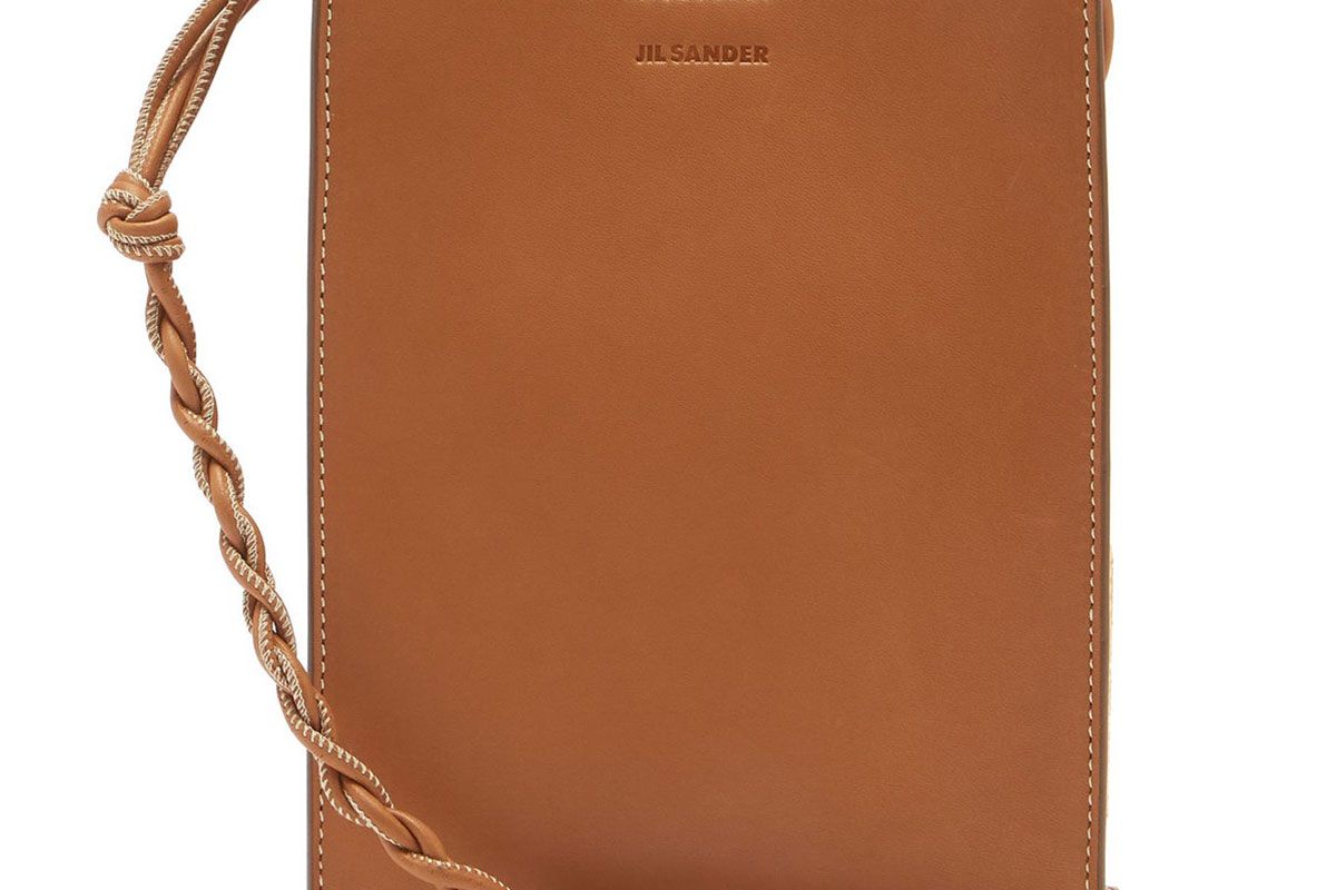 jil sander tangle small knotted strap leather cross body bag