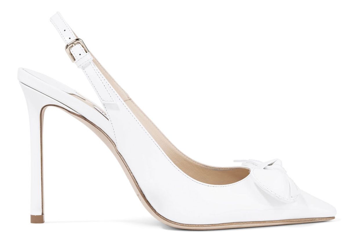 Blare Bow-Embellished Patent-Leather Slingback Pumps