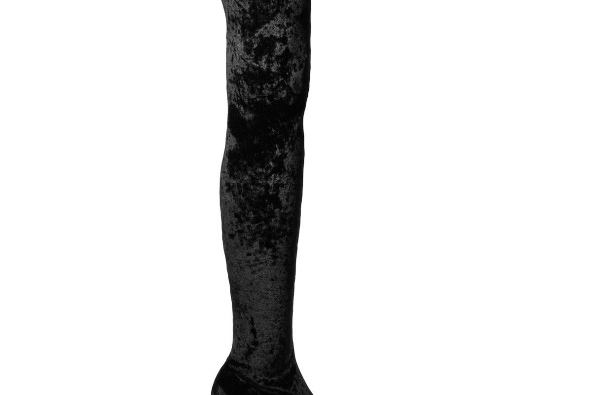 Lorraine Crushed Stretch-Velvet Over-the-Knee Boots