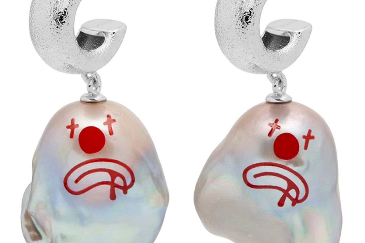 jiwinaia sad clowns sandblasted earrings