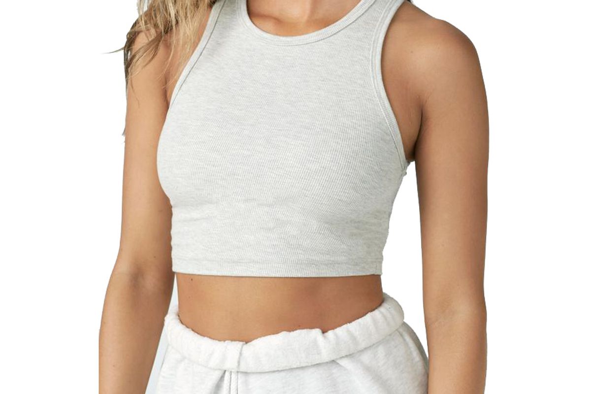 joah brown high rise crop tank