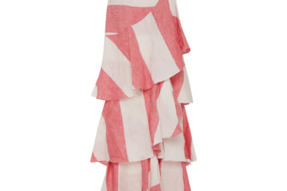 johanna ortiz tabasco linen striped skirt