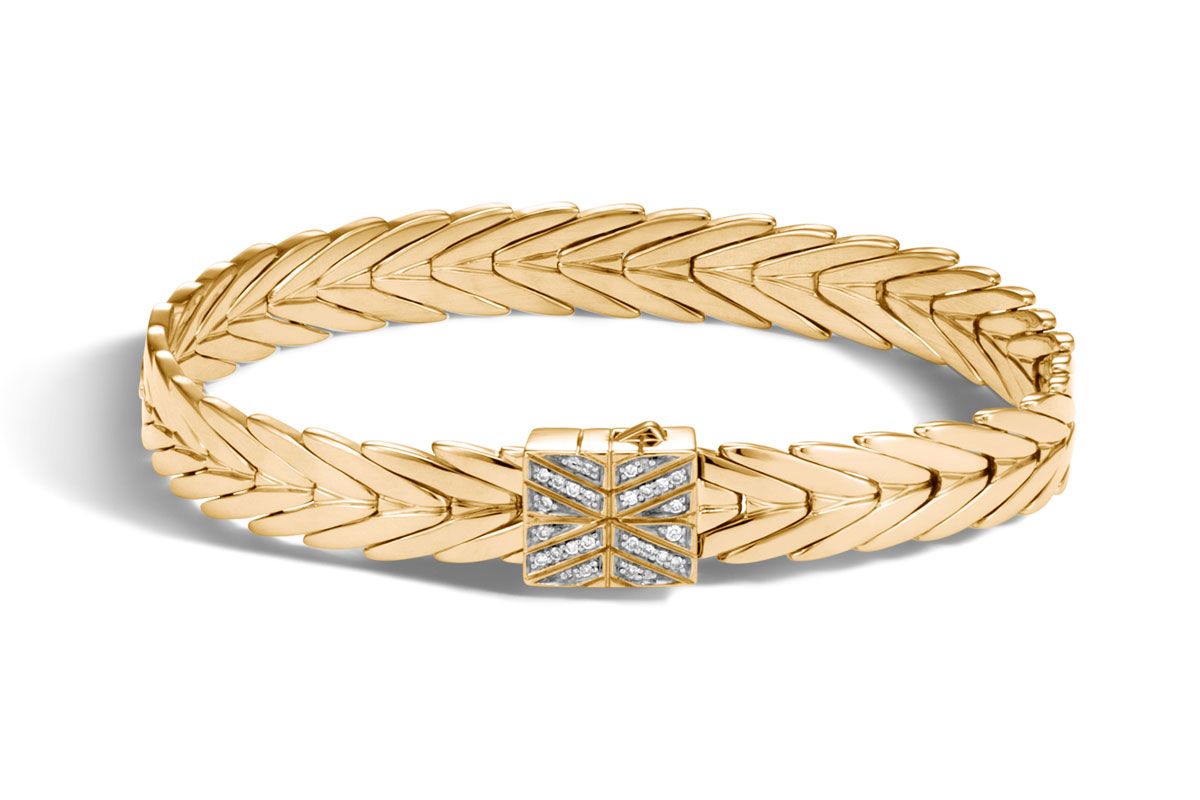 Modern Chain Bracelet with Diamonds