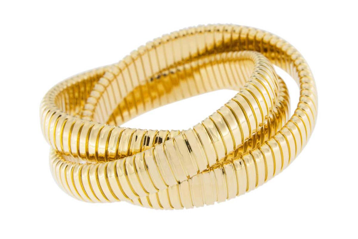 jona 18 karat yellow gold tubogas rolling bracelet