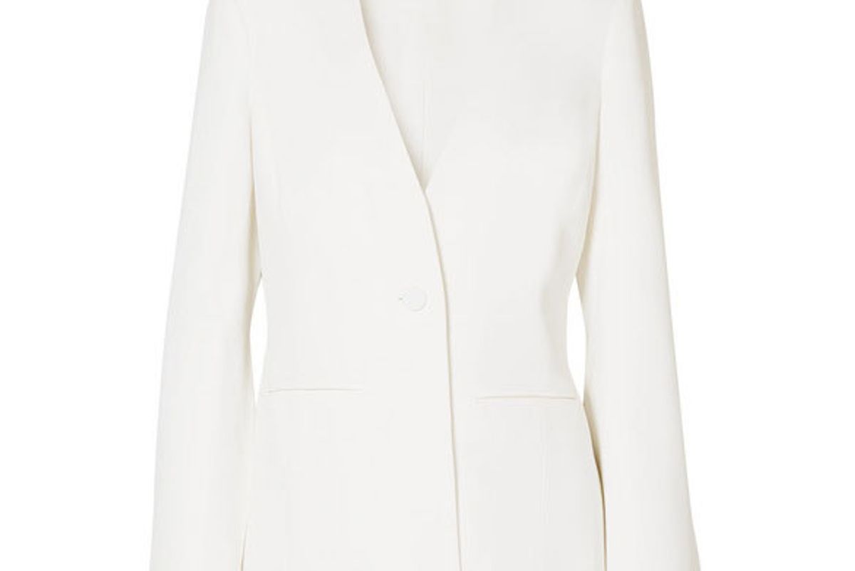 jonathan simkhai chiffon paneled stretch crepe blazer