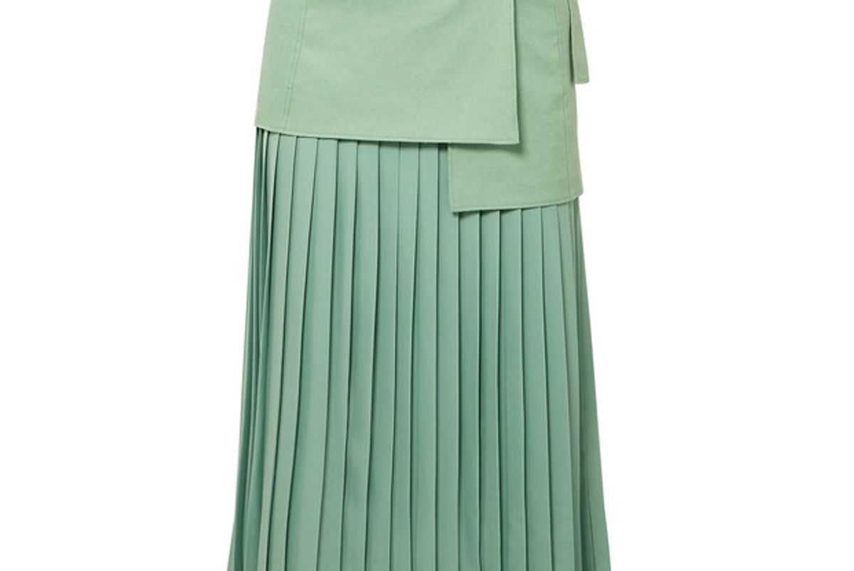 joseph billie pleated silk crepe de chine midi skirt