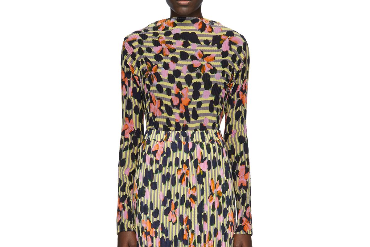 julia heuer grey and yellow ben print lee blouse