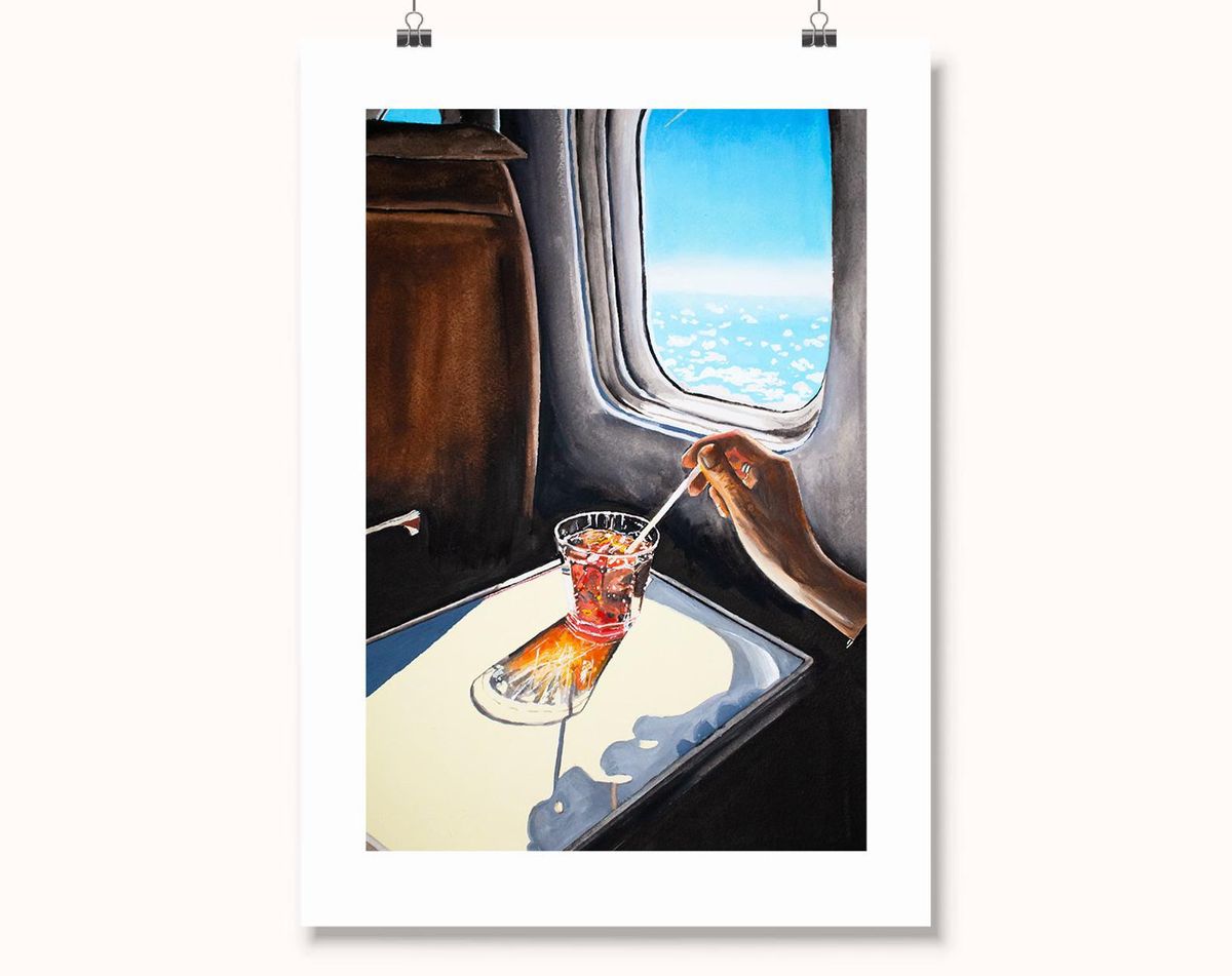 julia ockert glass in airplane art print