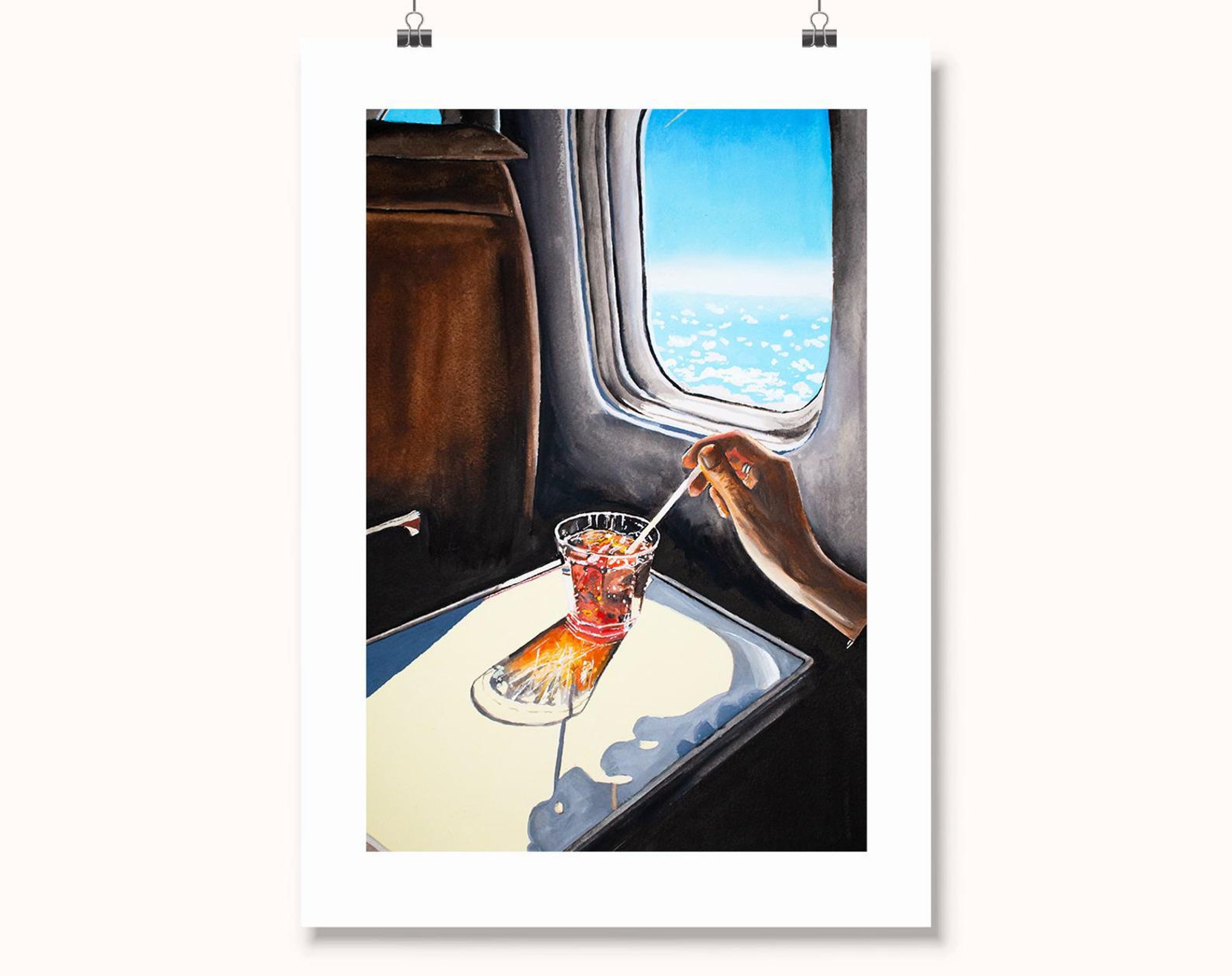 julia ockert glass in airplane art print