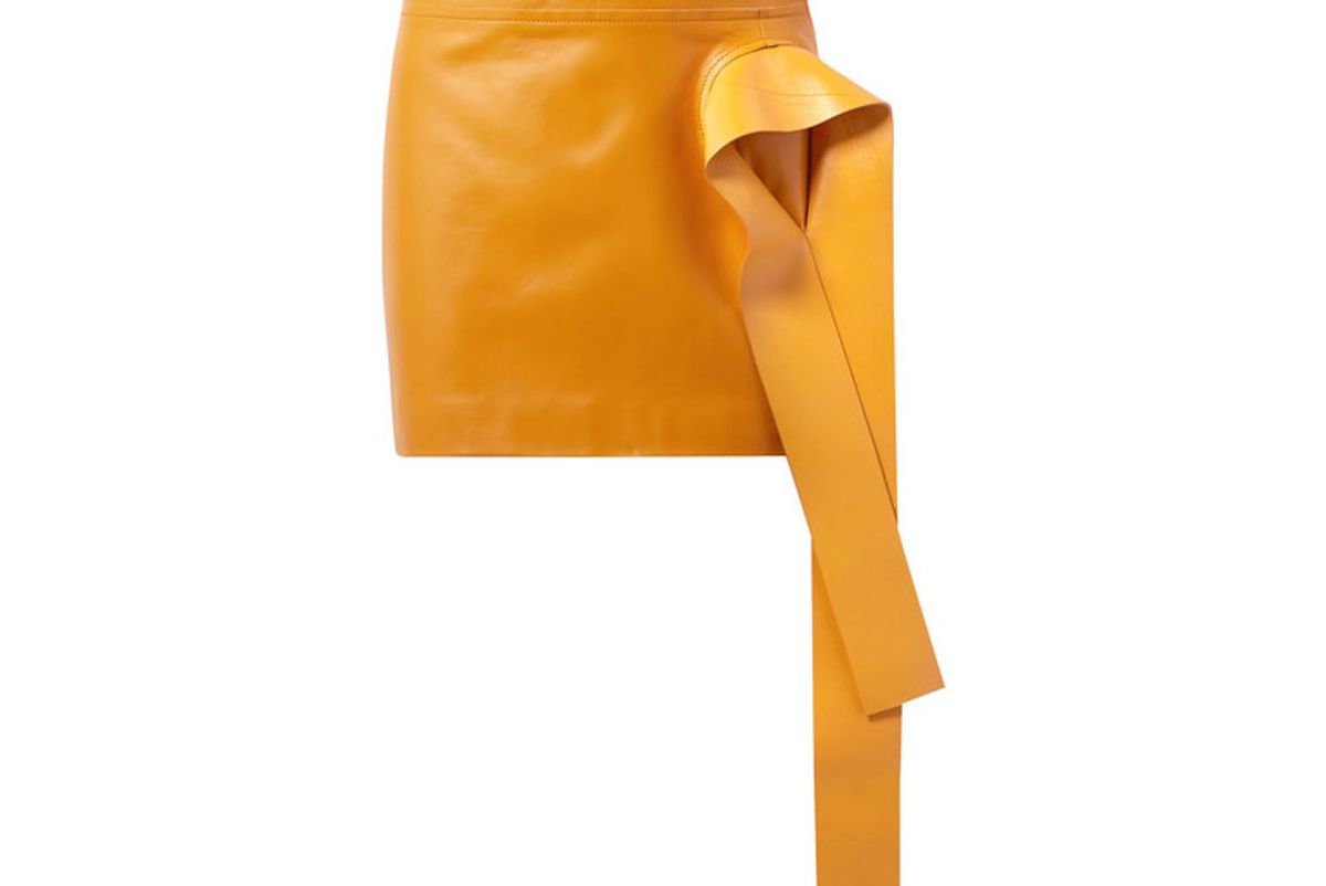 jw anderson draped leather mini skirt