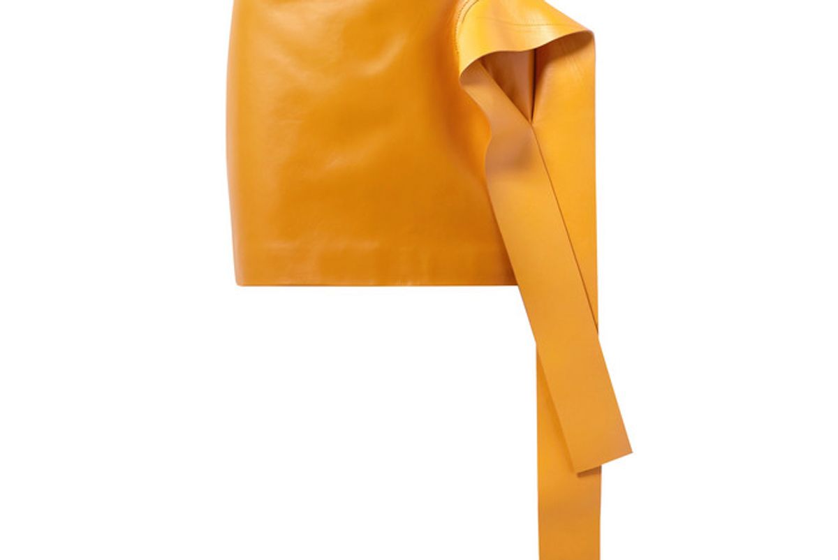 jw anderson draped leather mini skirt