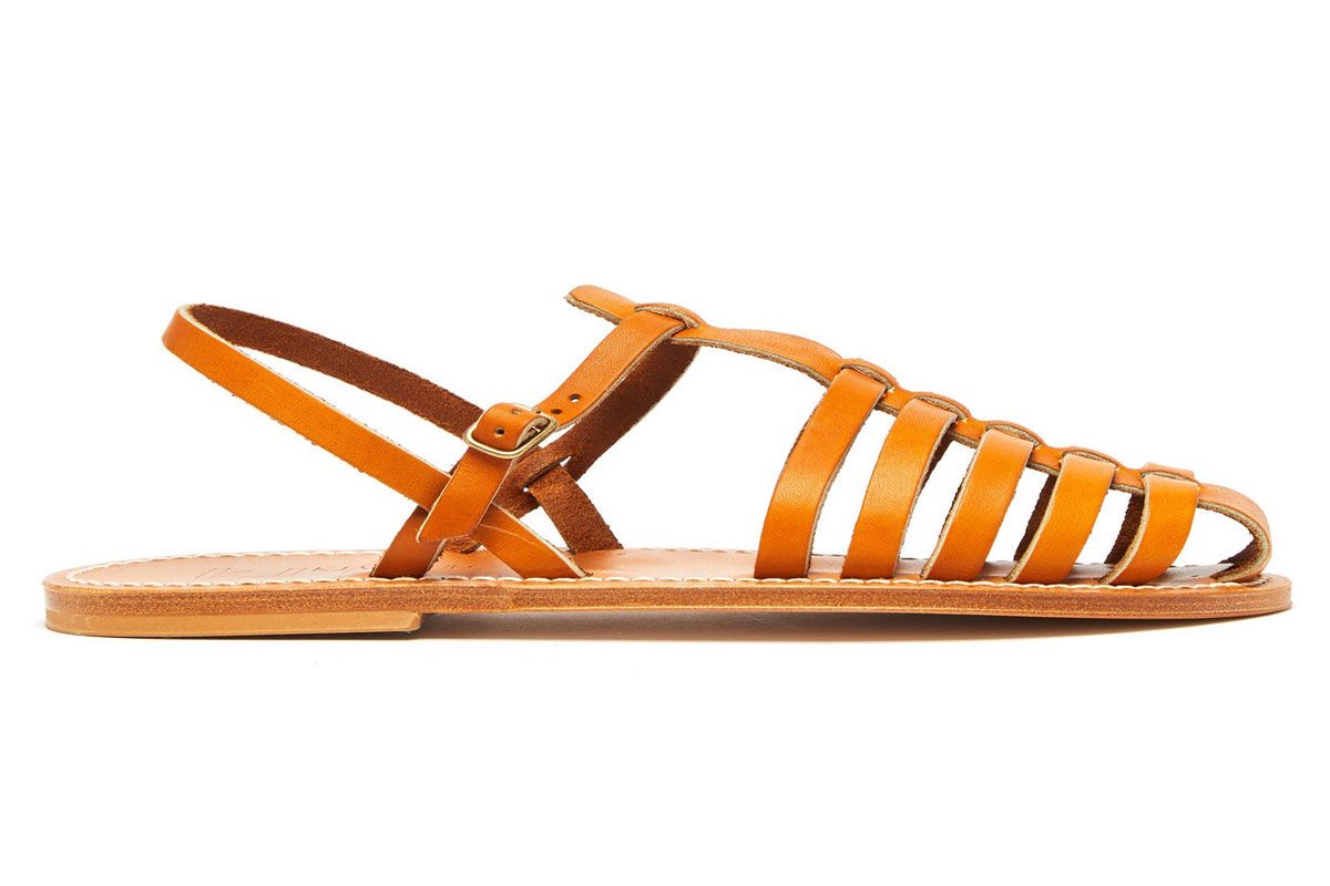k jacques adrien caged leather slingback sandals