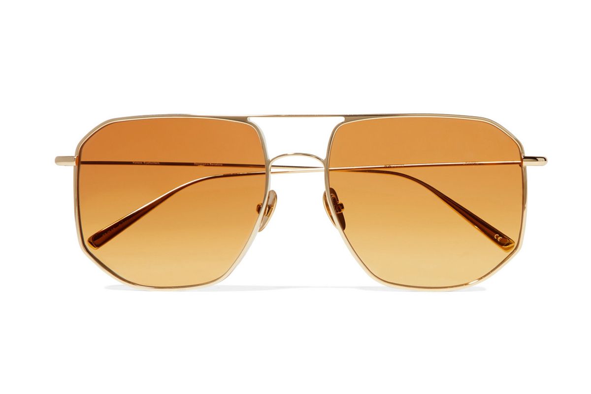 kaleos la motta aviator style gold tone sunglasses