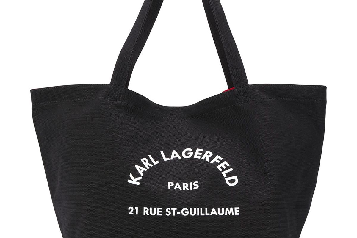 karl lagerfeld k rue st guillaume canvas tote bag
