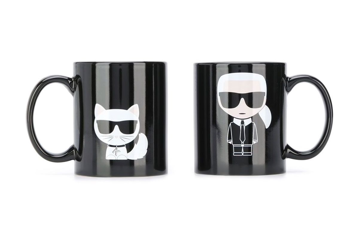 karl lagerfeld logo print mug set
