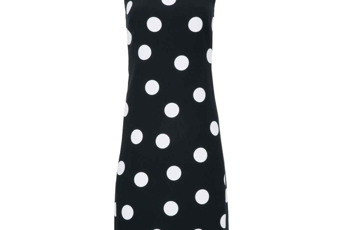 karl lagerfeld paris square neck polka dot dress