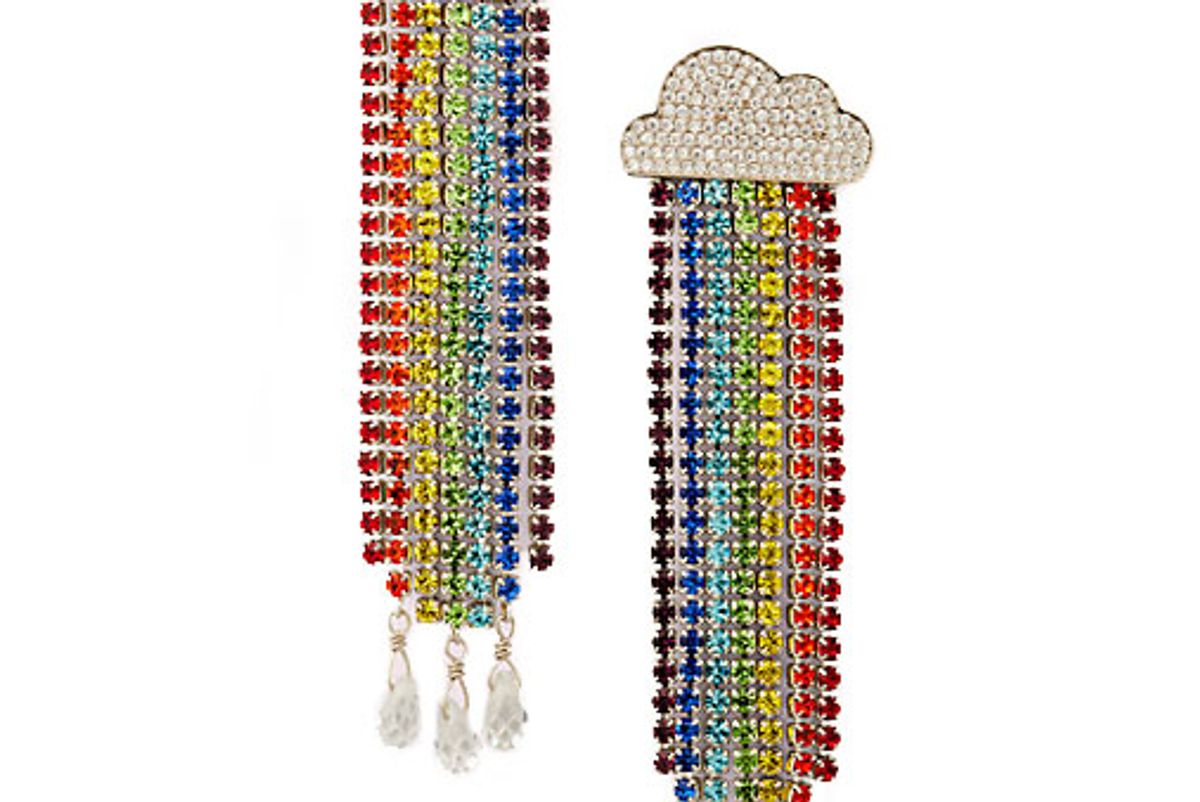 kate spade into the sky rainbow fringe linear earrings