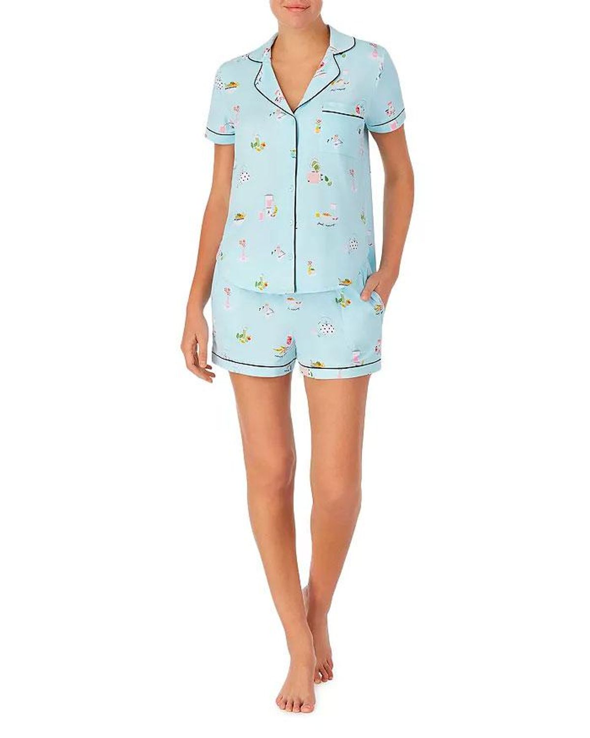 kate spade new york breakfast print short pajama set