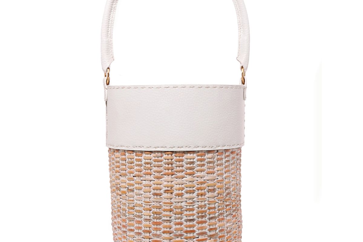 kayu lucie leather and straw tote
