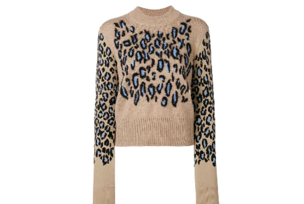 kenzo leopard print knit sweater