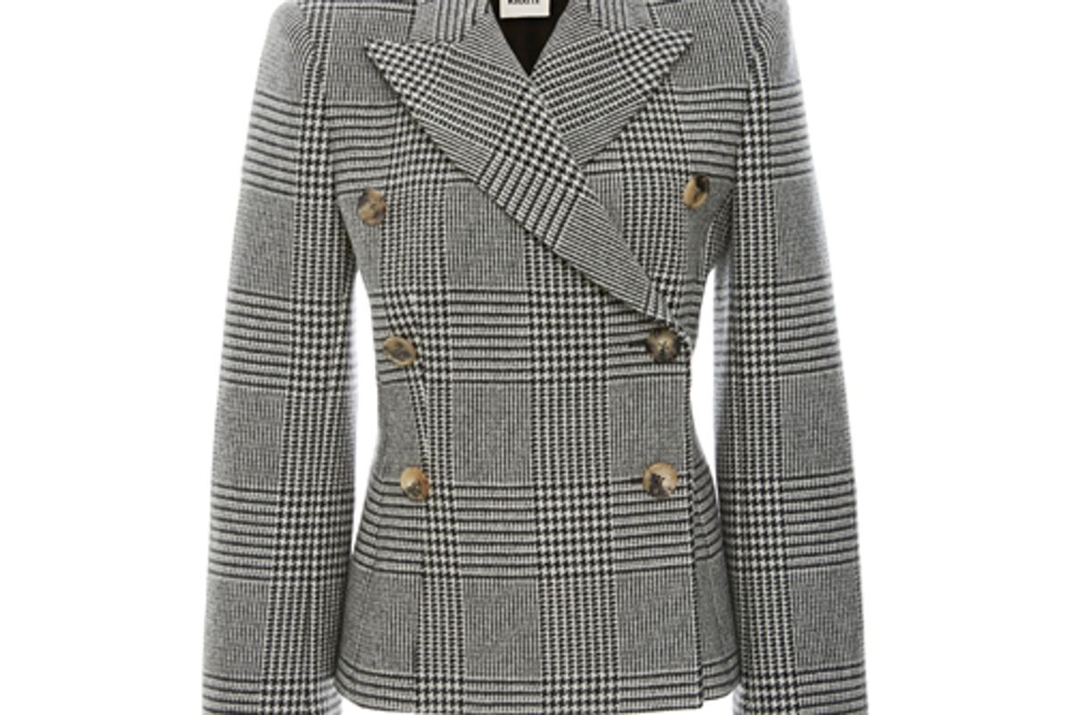 khaite cathy houndstooth wool blend blazer