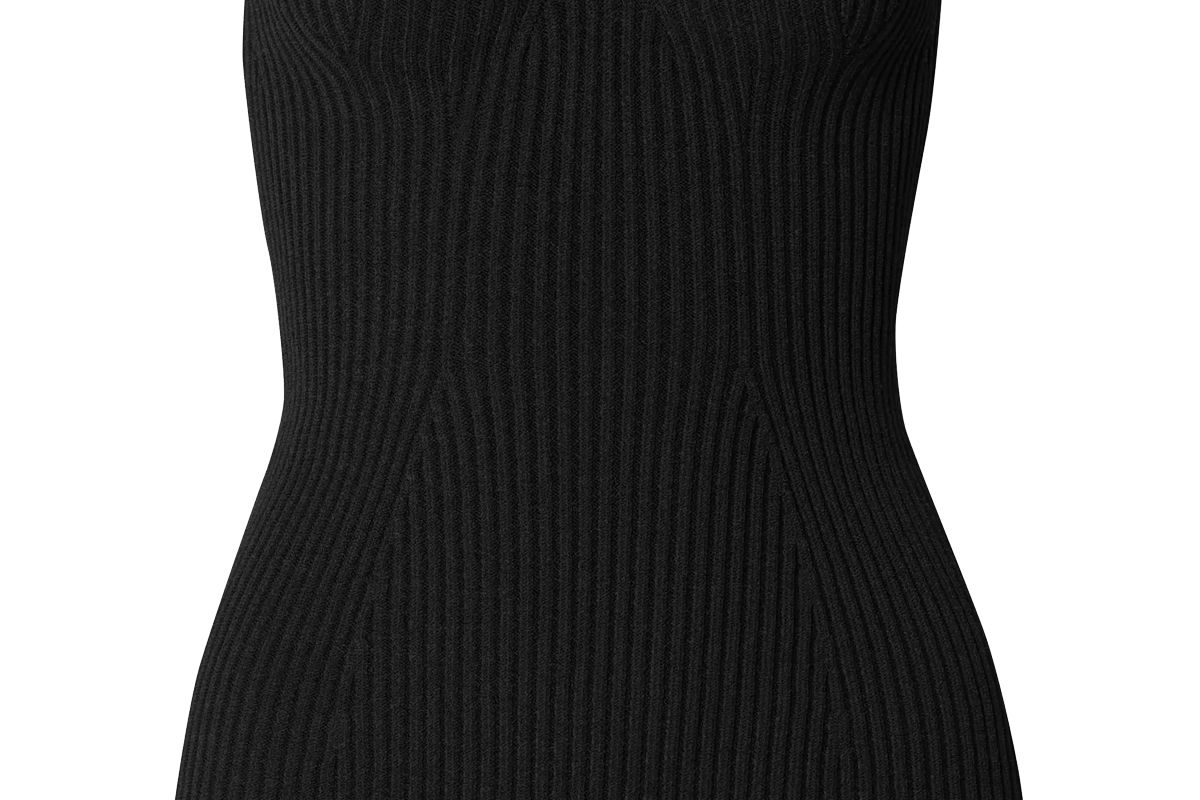 khaite lucie strapless ribbed knit top