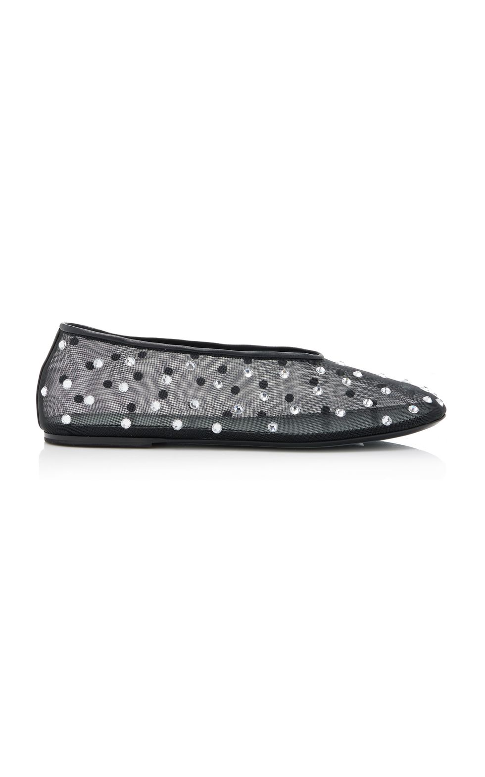 Khaite Marcy Crystal-Embellished Mesh Flats