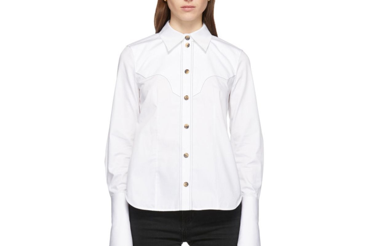 khaite white dena shirt