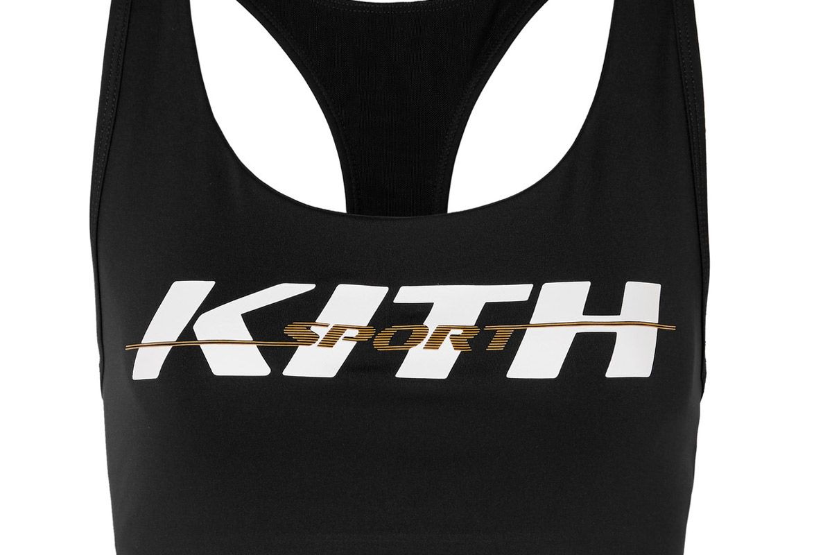 kith brie printed stretch jersey sports bra