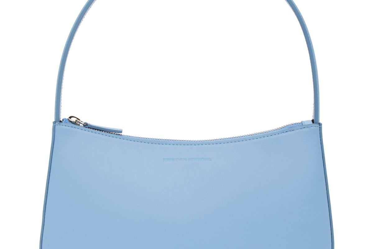 kwaidan editions blue grainy faux leather lady bag