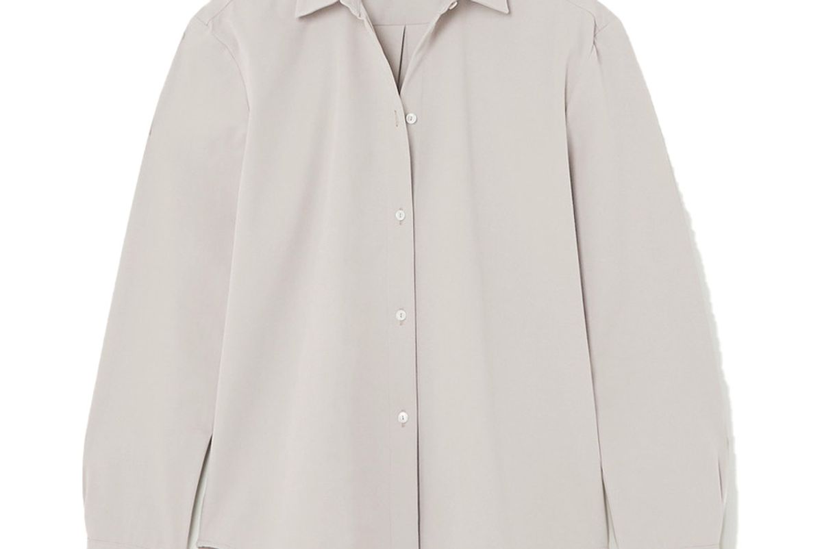 la collection emelia oversized cotton blend twill shirt