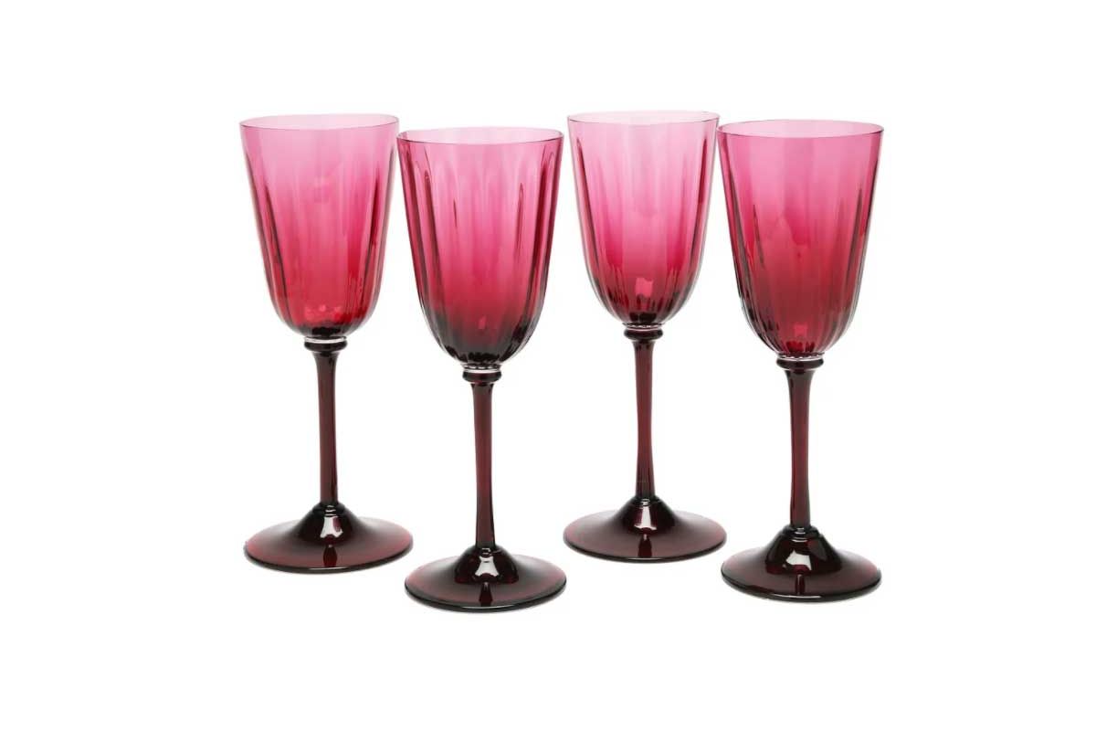 la doublej x salviati set of four murano wine glasses