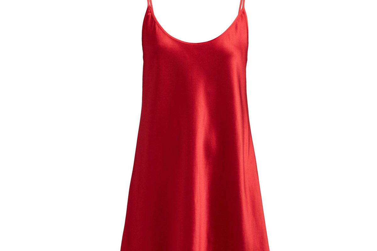 la perla silk satin slip dress