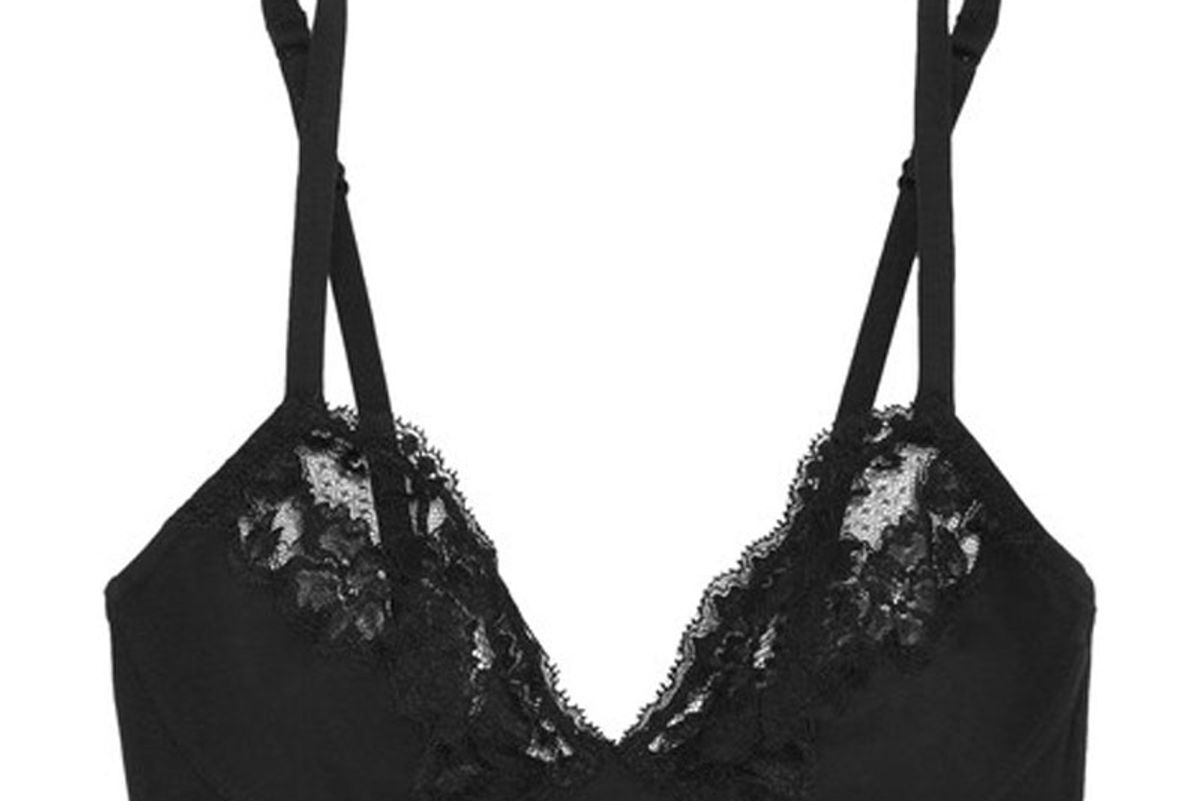 Souple Lace and Stretch Cotton-Blend Jersey Soft-Cup Bra