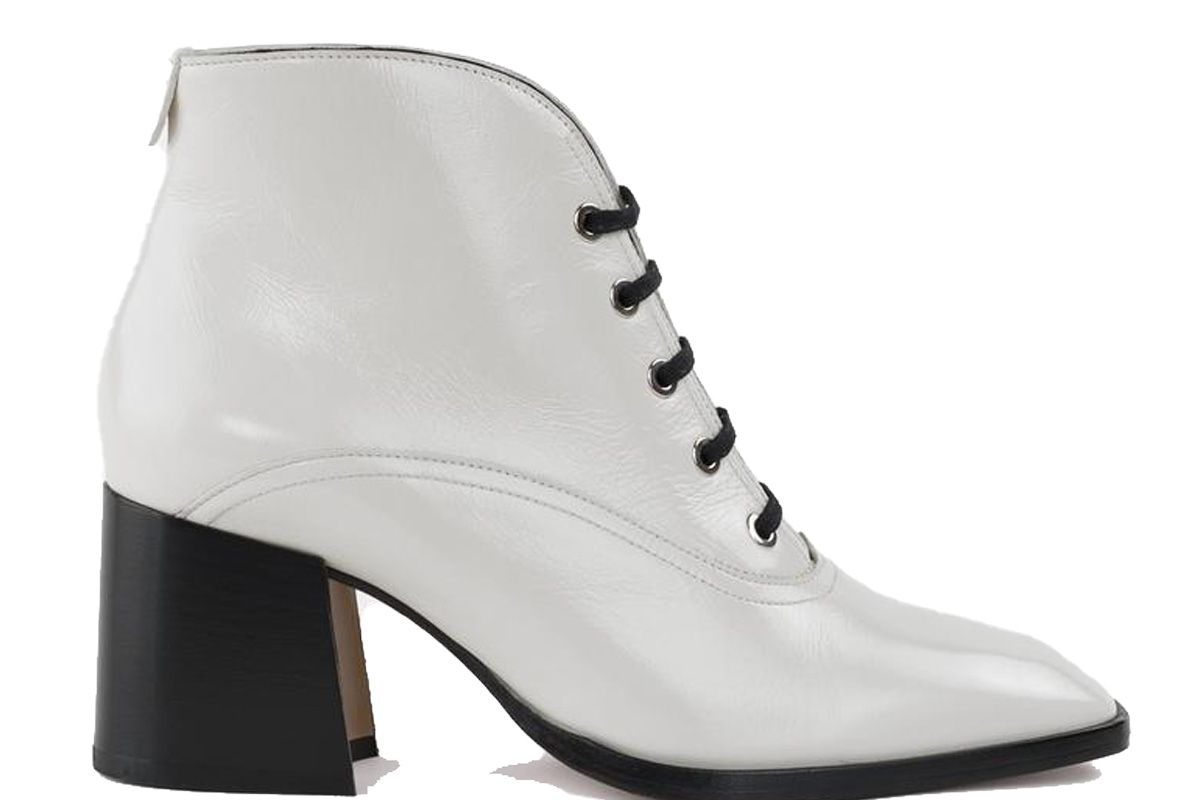labucq jil white patent boots