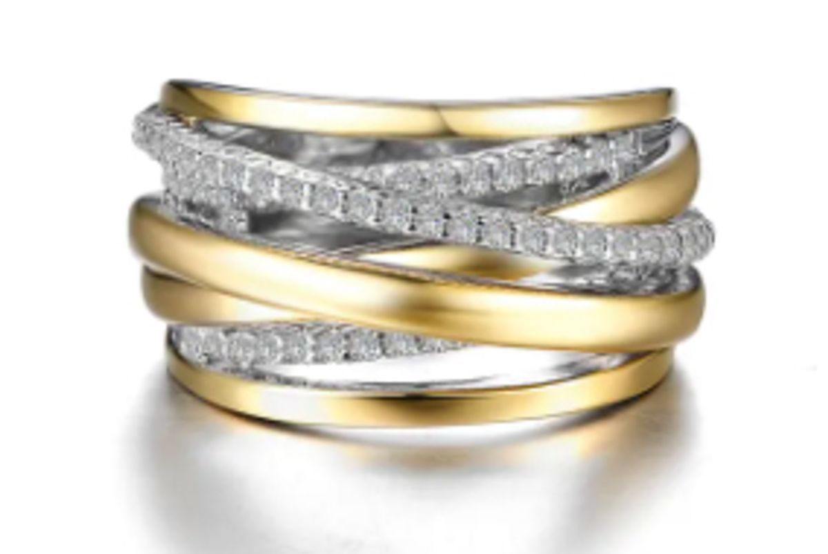 lafonn simulated diamond crossover ring