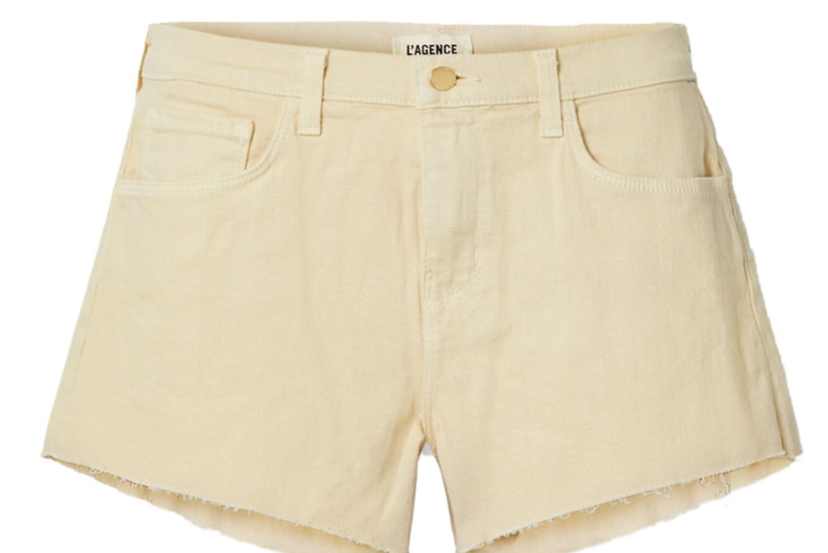 lagence audrey frayed denim shorts