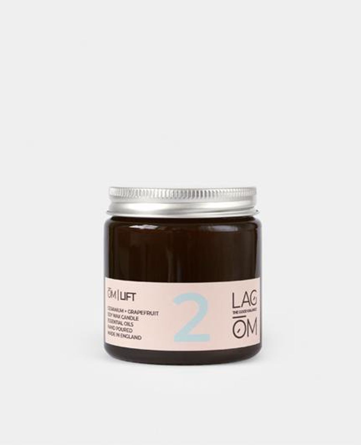 lagom om lift geranium and grapefruit amber candle