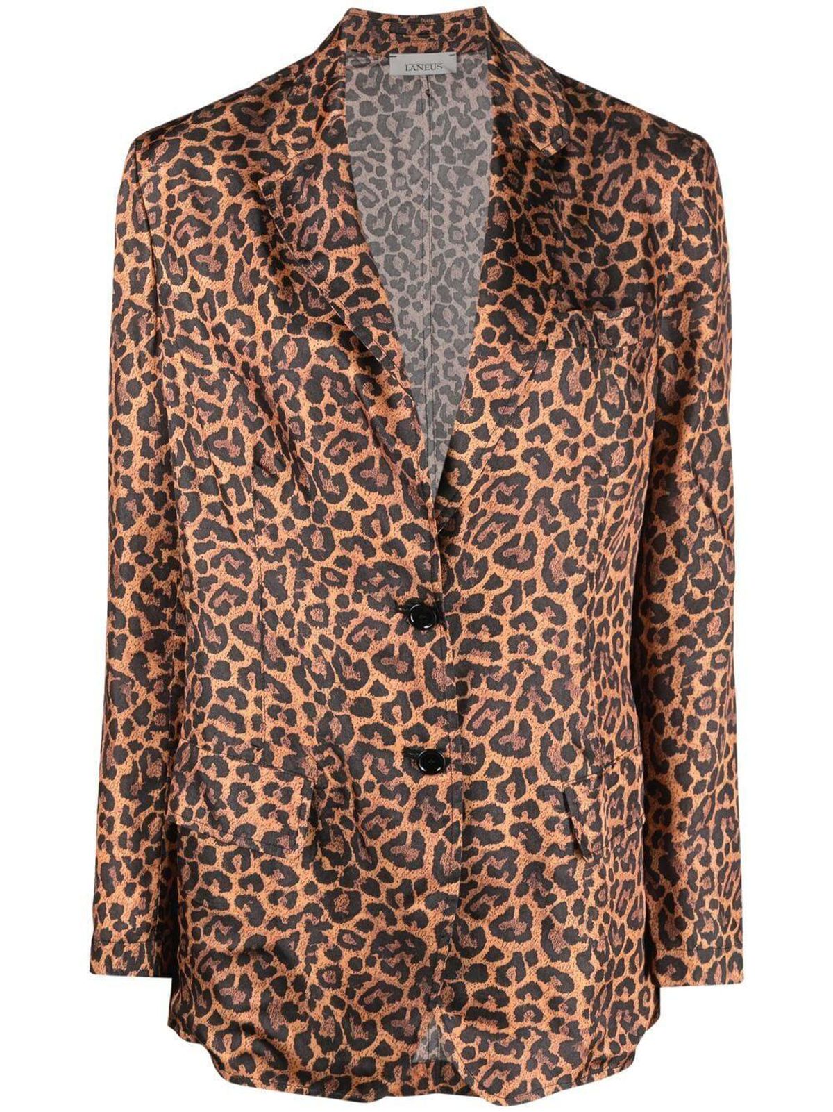 laneus leopard print single breasted blazer