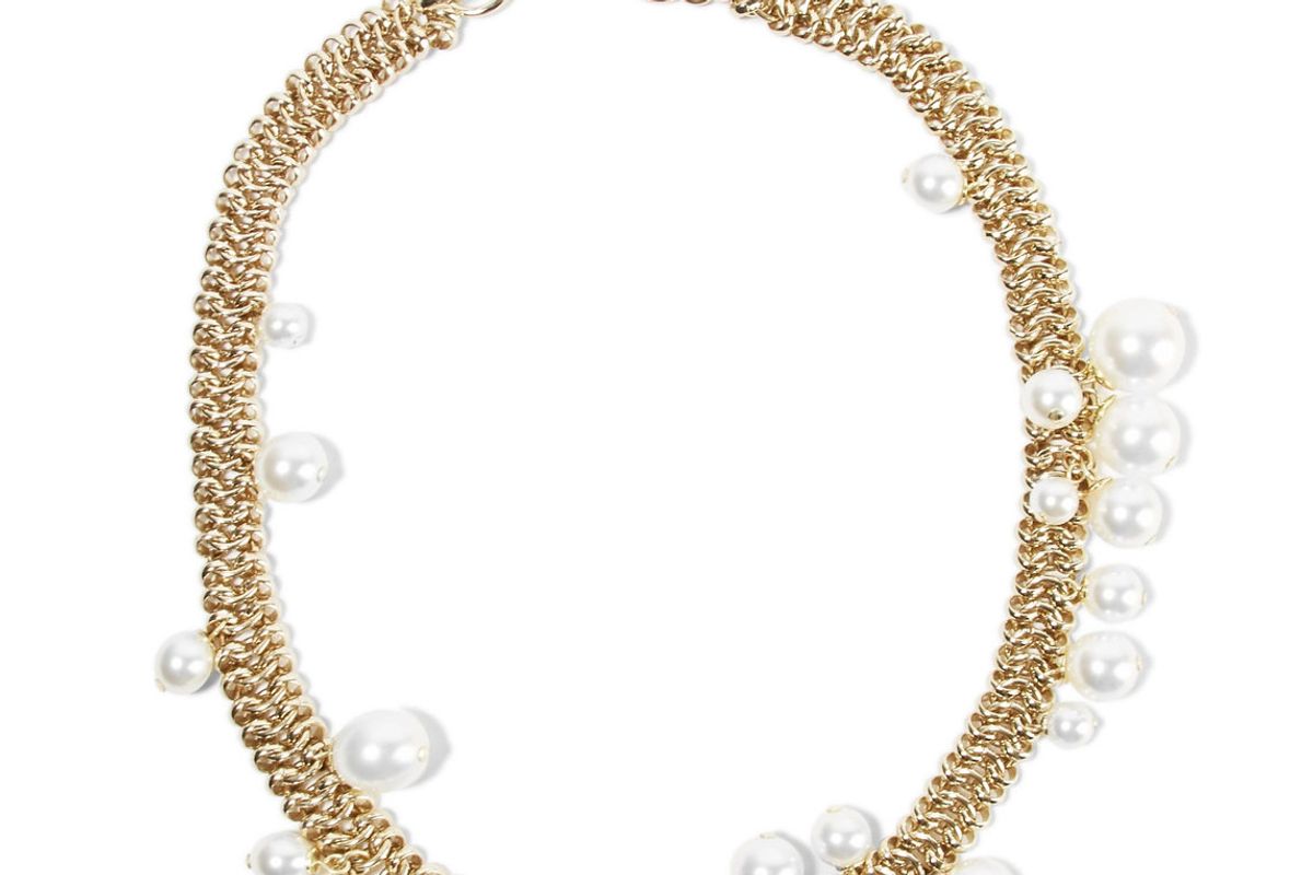 Gold-Tone Faux Pearl Necklace