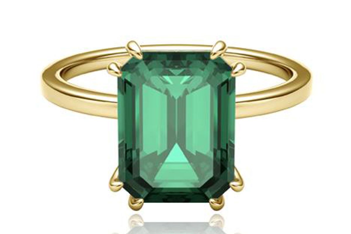 lark and berry flora emerald octad cocktail ring