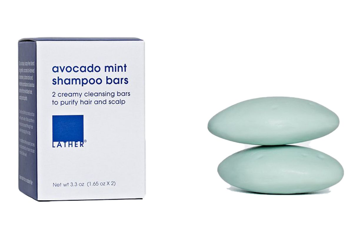 lather avocado mint shampoo bar