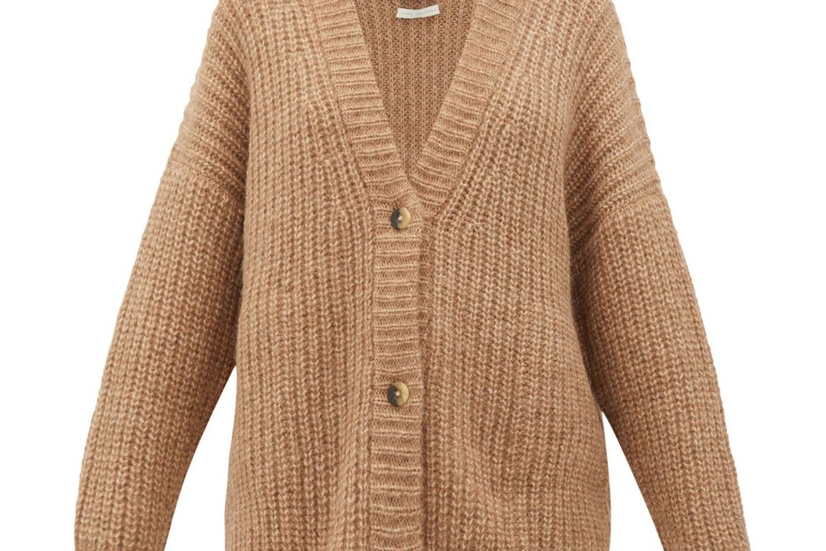 lauren manoogian fisherman chunky knit alpaca blend cardigan