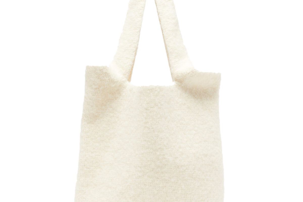 lauren manoogian oval cotton blend tote bag