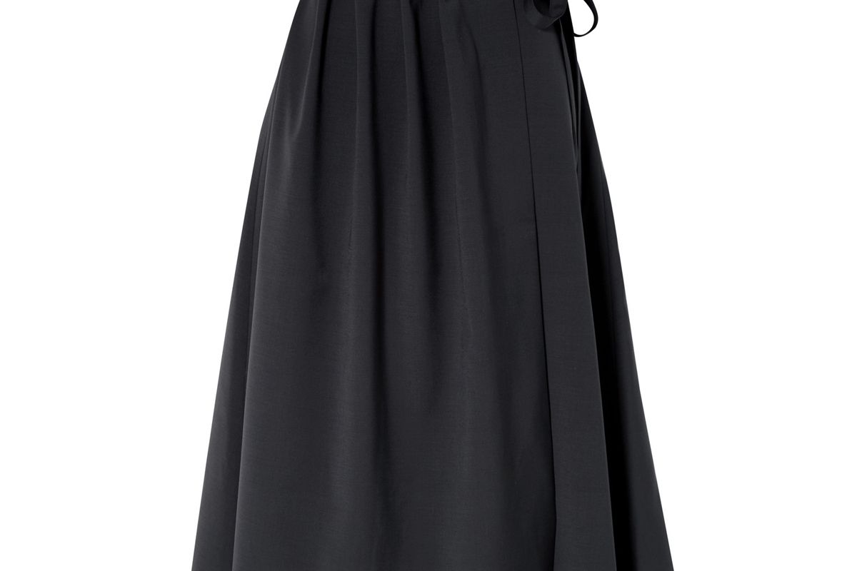 le 17 septembre asymmetric woven wrap skirt