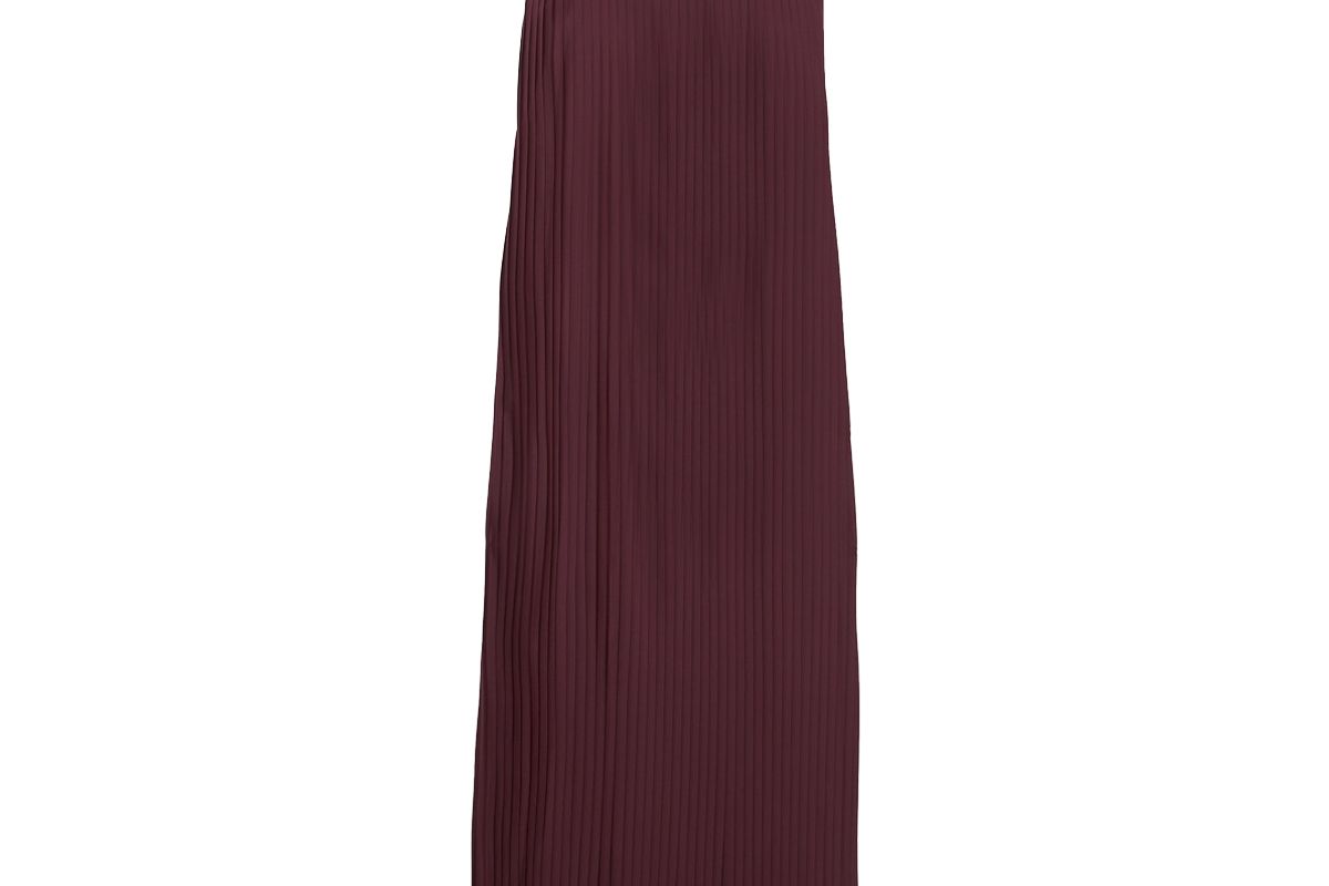 le 17 septembre pleated crepe de chine maxi dress